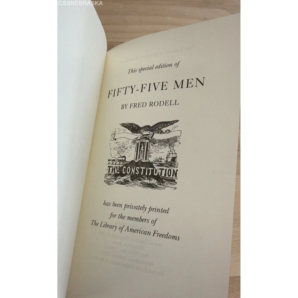 Fifty-Five Men Fred Rodell Palladium Press Library of American Freedoms Leather